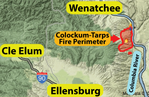 Colockum-Tarps Fire perimeter as of 8:00 a.m. Tuesday, July 30, 2013 (click image to enlarge)