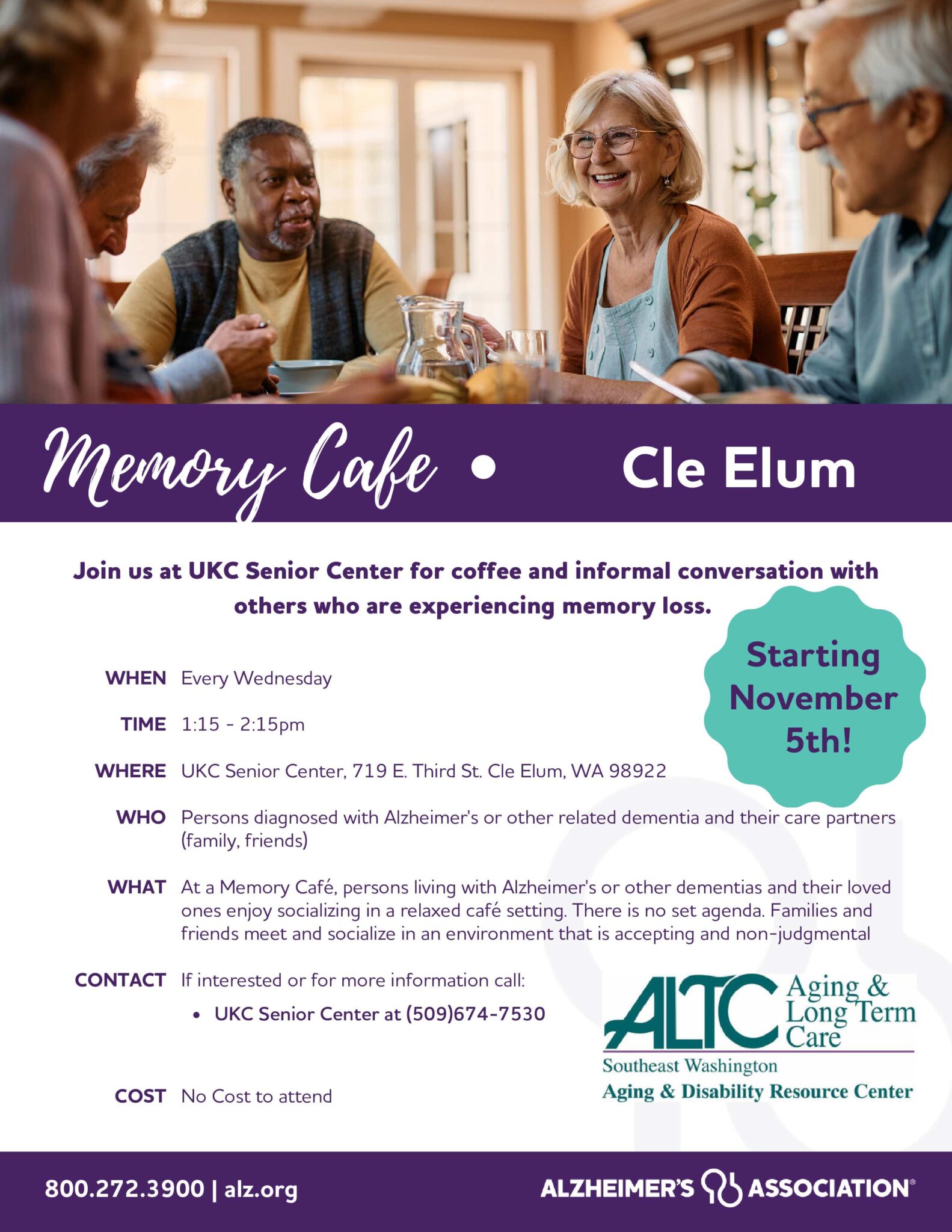 Cle Elum Memory Cafe 2025 Flyer